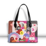 Gwyneth Lewin TekTote leather tote, Woman's Best Friend limited edition print, front view showing brand label